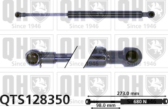 Quinton Hazell QTS128350 - Gāzes atspere, Bagāžas / Kravas nodalījuma vāks autodraugiem.lv