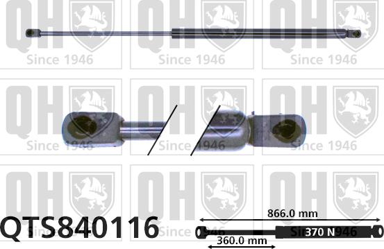 Quinton Hazell QTS840116 - Gāzes atspere, Bagāžas / Kravas nodalījuma vāks autodraugiem.lv