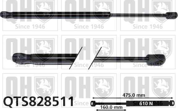 Quinton Hazell QTS828511 - Gāzes atspere, Bagāžas / Kravas nodalījuma vāks autodraugiem.lv