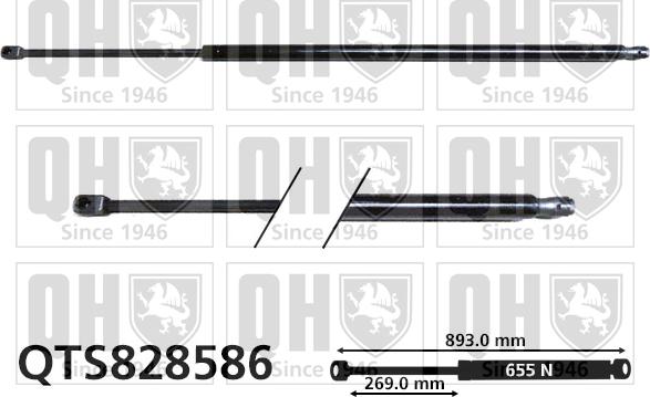 Quinton Hazell QTS828586 - Gāzes atspere, Bagāžas / Kravas nodalījuma vāks autodraugiem.lv