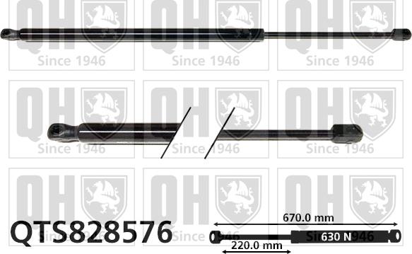 Quinton Hazell QTS828576 - Gāzes atspere, Bagāžas / Kravas nodalījuma vāks autodraugiem.lv