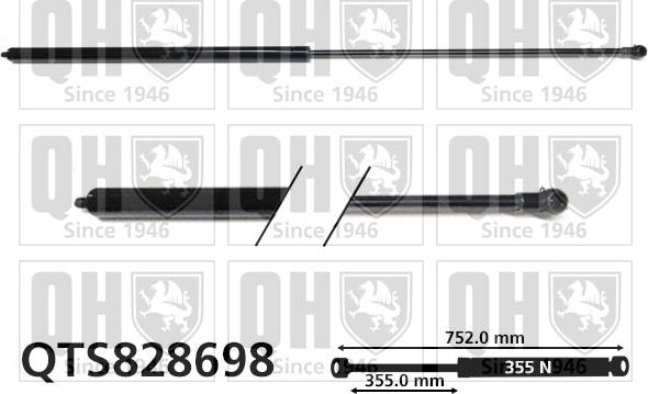 Quinton Hazell QTS828698 - Gāzes atspere, Motora pārsegs autodraugiem.lv