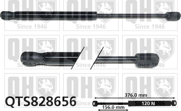 Quinton Hazell QTS828656 - Gāzes atspere, Bagāžas / Kravas nodalījuma vāks autodraugiem.lv