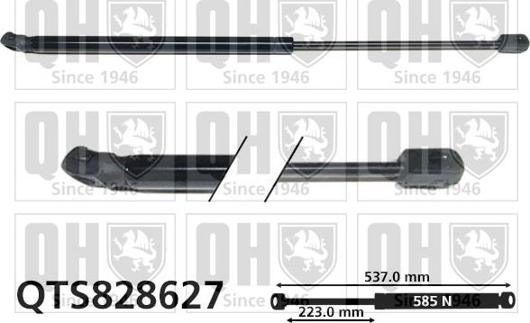 Quinton Hazell QTS828627 - Gāzes atspere, Bagāžas / Kravas nodalījuma vāks autodraugiem.lv