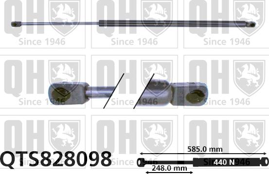 Quinton Hazell QTS828098 - Gāzes atspere, Bagāžas / Kravas nodalījuma vāks autodraugiem.lv