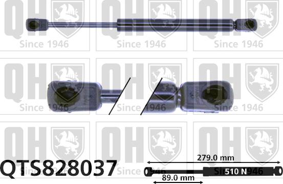 Quinton Hazell QTS828037 - Gāzes atspere, Bagāžas / Kravas nodalījuma vāks autodraugiem.lv