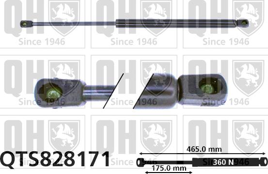 Quinton Hazell QTS828171 - Gāzes atspere, Bagāžas / Kravas nodalījuma vāks autodraugiem.lv