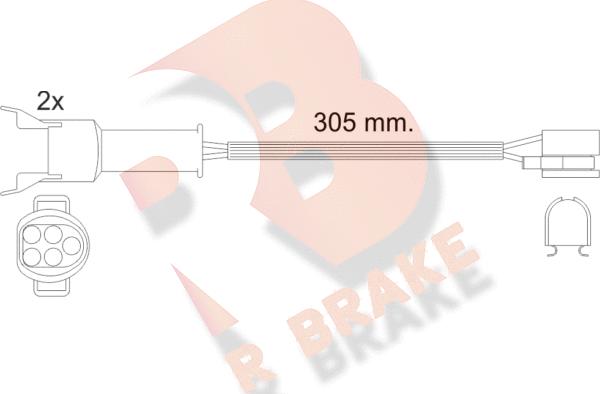 R Brake 610449RB - Indikators, Bremžu uzliku nodilums autodraugiem.lv