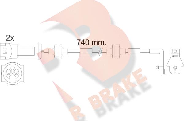 R Brake 610446RB - Indikators, Bremžu uzliku nodilums autodraugiem.lv