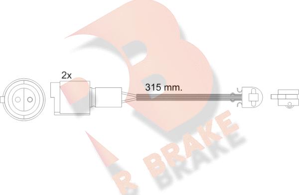 R Brake 610440RB - Indikators, Bremžu uzliku nodilums autodraugiem.lv
