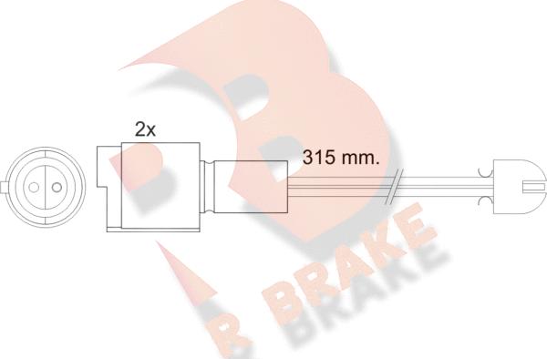 R Brake 610455RB - Indikators, Bremžu uzliku nodilums autodraugiem.lv