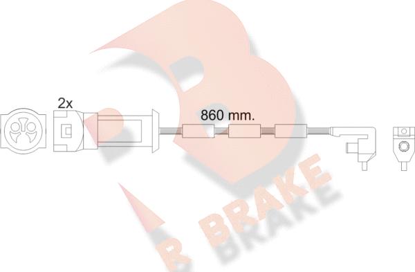 R Brake 610450RB - Indikators, Bremžu uzliku nodilums autodraugiem.lv