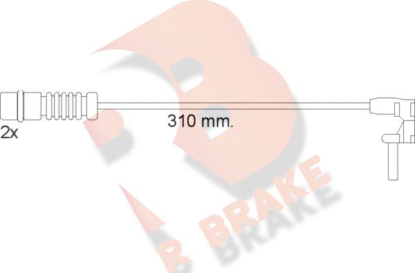 R Brake 610453RB - Indikators, Bremžu uzliku nodilums autodraugiem.lv