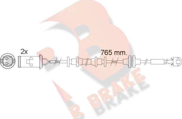 R Brake 610535RB - Indikators, Bremžu uzliku nodilums autodraugiem.lv