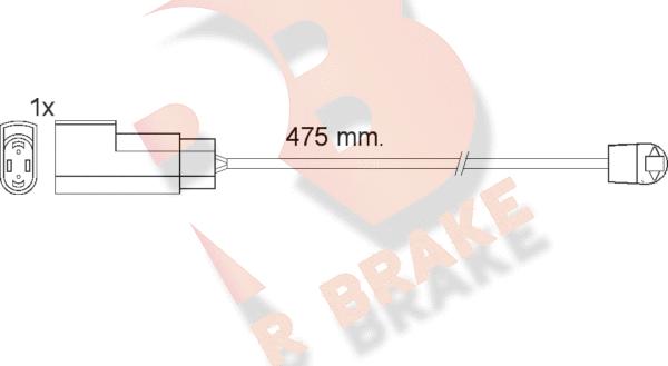 R Brake 610576RB - Indikators, Bremžu uzliku nodilums autodraugiem.lv
