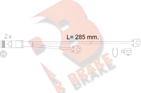 R Brake 610614RB - Indikators, Bremžu uzliku nodilums autodraugiem.lv