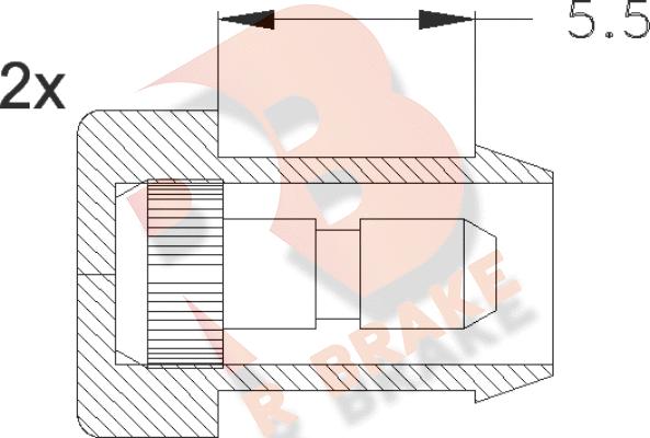 R Brake 610055RB - Indikators, Bremžu uzliku nodilums autodraugiem.lv