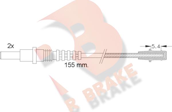 R Brake 610157RB - Indikators, Bremžu uzliku nodilums autodraugiem.lv