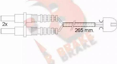 R Brake 610169RB - Indikators, Bremžu uzliku nodilums autodraugiem.lv