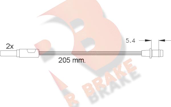 R Brake 610185RB - Indikators, Bremžu uzliku nodilums autodraugiem.lv