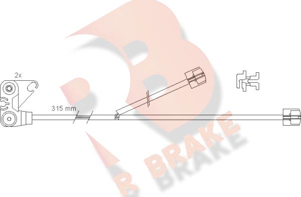 R Brake 610300RB - Indikators, Bremžu uzliku nodilums autodraugiem.lv
