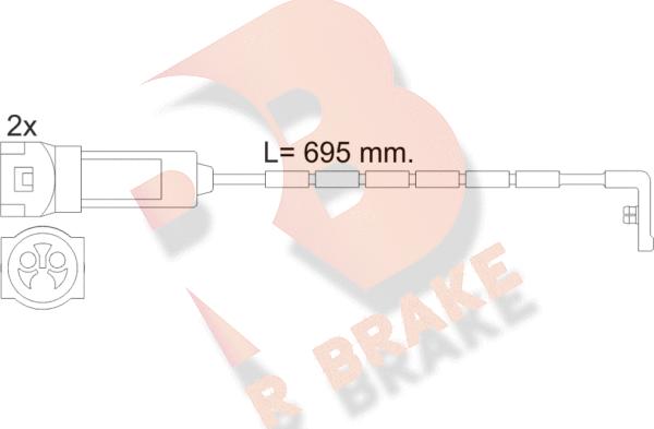 R Brake 610241RB - Indikators, Bremžu uzliku nodilums autodraugiem.lv