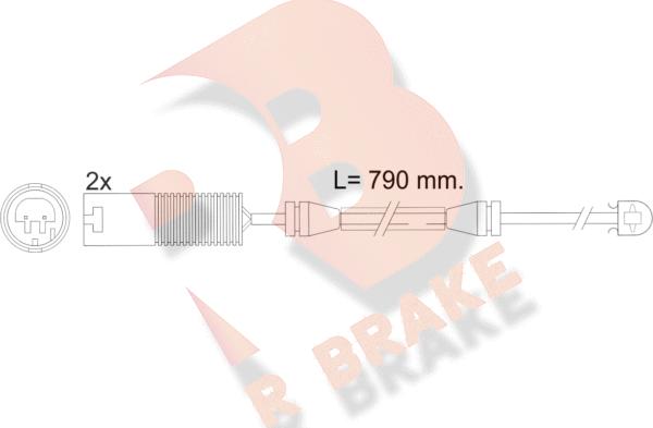 R Brake 610242RB - Indikators, Bremžu uzliku nodilums autodraugiem.lv