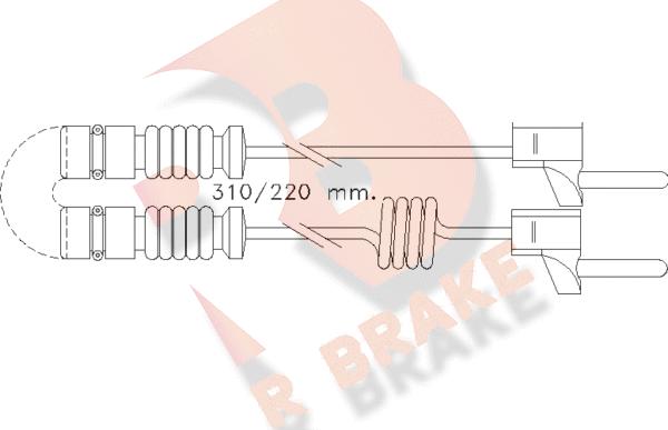 R Brake 610221RB - Indikators, Bremžu uzliku nodilums autodraugiem.lv