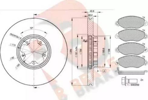 BENDIX DP24018 - Bremžu komplekts, Disku bremzes autodraugiem.lv