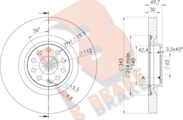 R Brake 78RBD14083 - Bremžu diski autodraugiem.lv