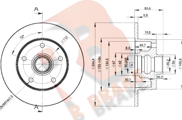 R Brake 78RBD15606 - Bremžu diski autodraugiem.lv