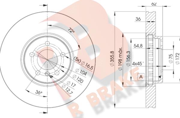 R Brake 78RBD15684 - Bremžu diski autodraugiem.lv