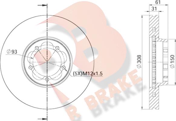 R Brake 78RBD16548 - Bremžu diski autodraugiem.lv