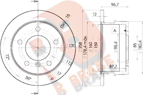 R Brake 78RBD10184 - Bremžu diski autodraugiem.lv