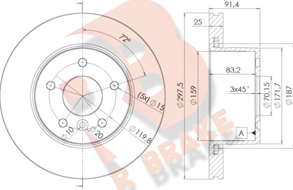 R Brake 78RBD10380 - Bremžu diski autodraugiem.lv