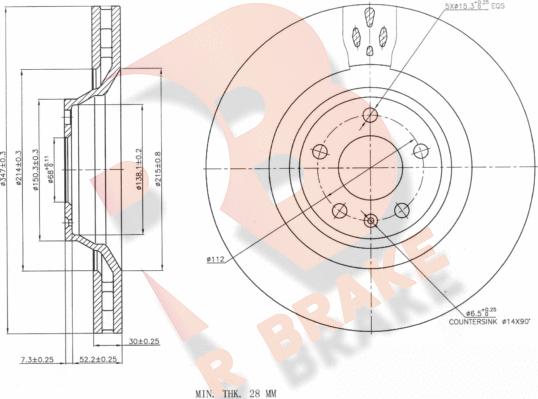 R Brake 78RBD11245 - Bremžu diski autodraugiem.lv