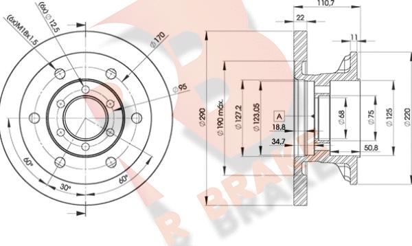 R Brake 78RBD18772 - Bremžu diski autodraugiem.lv