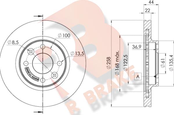 R Brake 78RBD13108 - Bremžu diski autodraugiem.lv