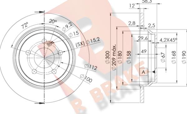 R Brake 78RBD12591 - Bremžu diski autodraugiem.lv