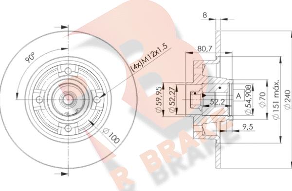 R Brake 78RBD17823 - Bremžu diski autodraugiem.lv