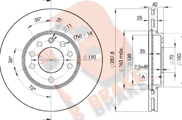 R Brake 78RBD29043 - Bremžu diski autodraugiem.lv