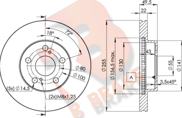 R Brake 78RBD24413 - Bremžu diski autodraugiem.lv