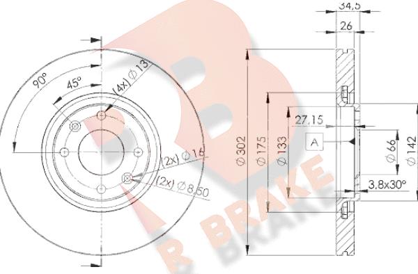 R Brake 78RBD24698 - Bremžu diski autodraugiem.lv