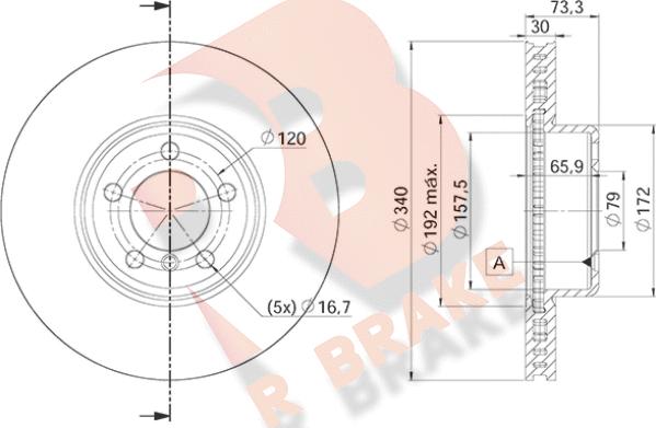 R Brake 78RBD24669 - Bremžu diski autodraugiem.lv