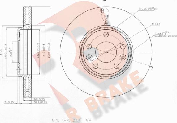 R Brake 78RBD24668 - Bremžu diski autodraugiem.lv