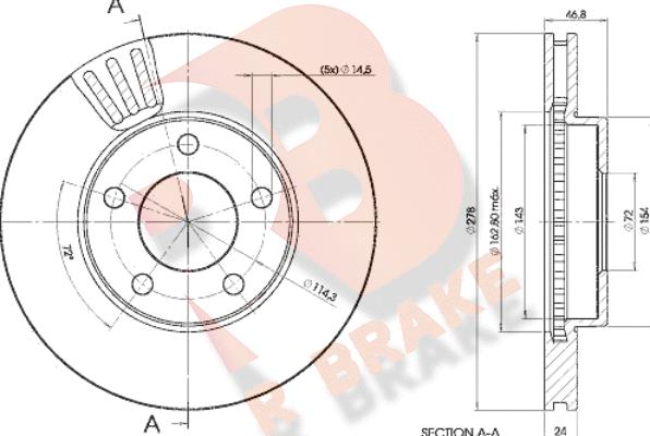 R Brake 78RBD24093 - Bremžu diski autodraugiem.lv