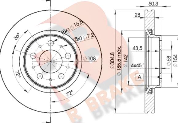 R Brake 78RBD24045 - Bremžu diski autodraugiem.lv