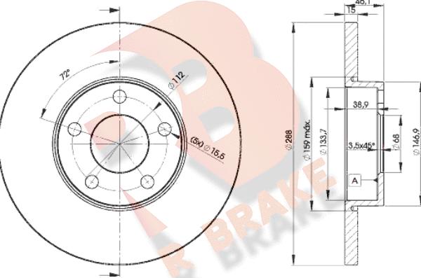 R Brake 78RBD24061 - Bremžu diski autodraugiem.lv