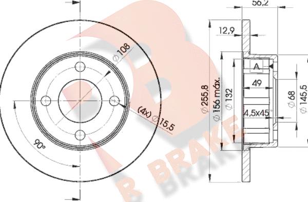 R Brake 78RBD24012 - Bremžu diski autodraugiem.lv