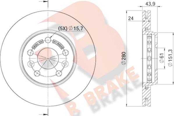 R Brake 78RBD24294 - Bremžu diski autodraugiem.lv